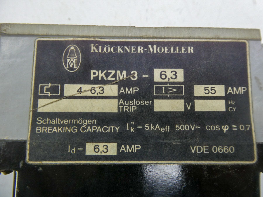 KLOCKNER MOELLER PKZM3-6.3 4-6.3A UNMP