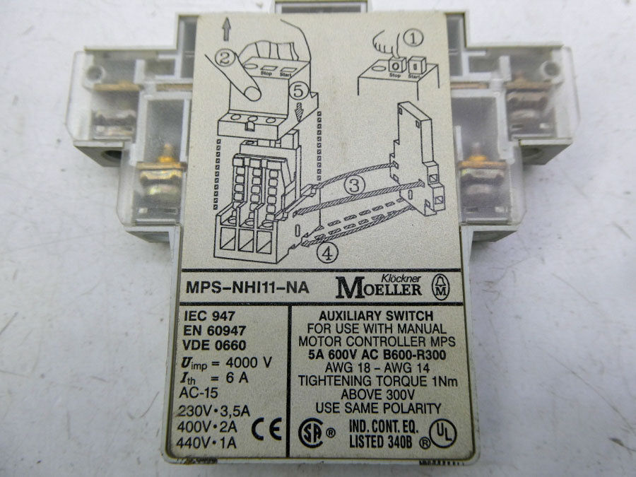 KLOCKNER MOELLER MPS-NHI11-NA 600VAC 5A NSNP