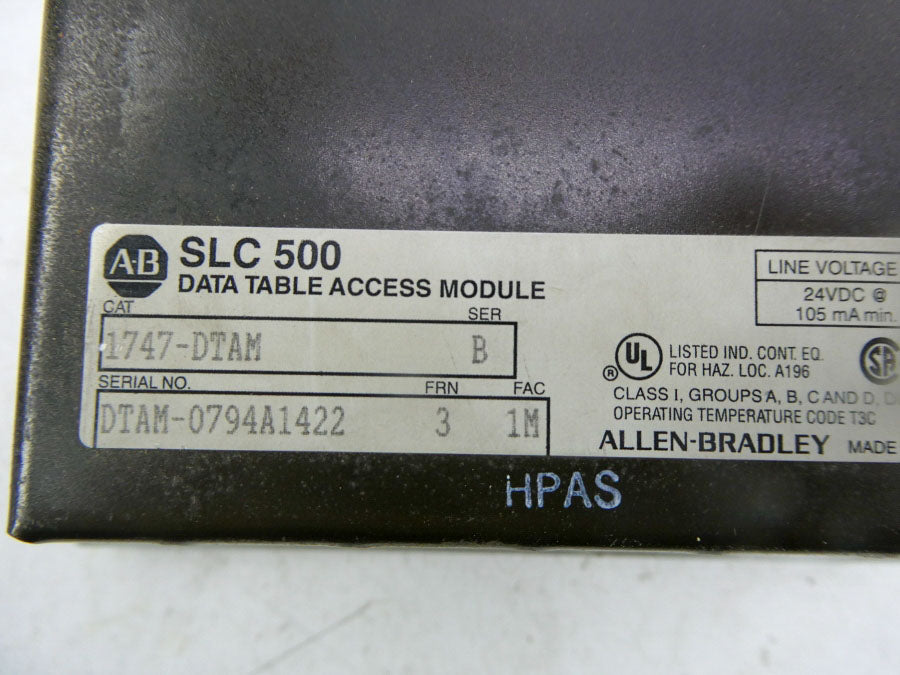 INDUSTRIAL SPARE PART 1747-DTAM SER. B F/W 3 24VDC UNMP
