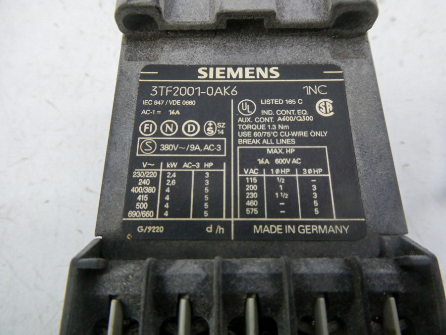 SIEMENS 3TF2001-0AK6 110/120V 16A NSMP
