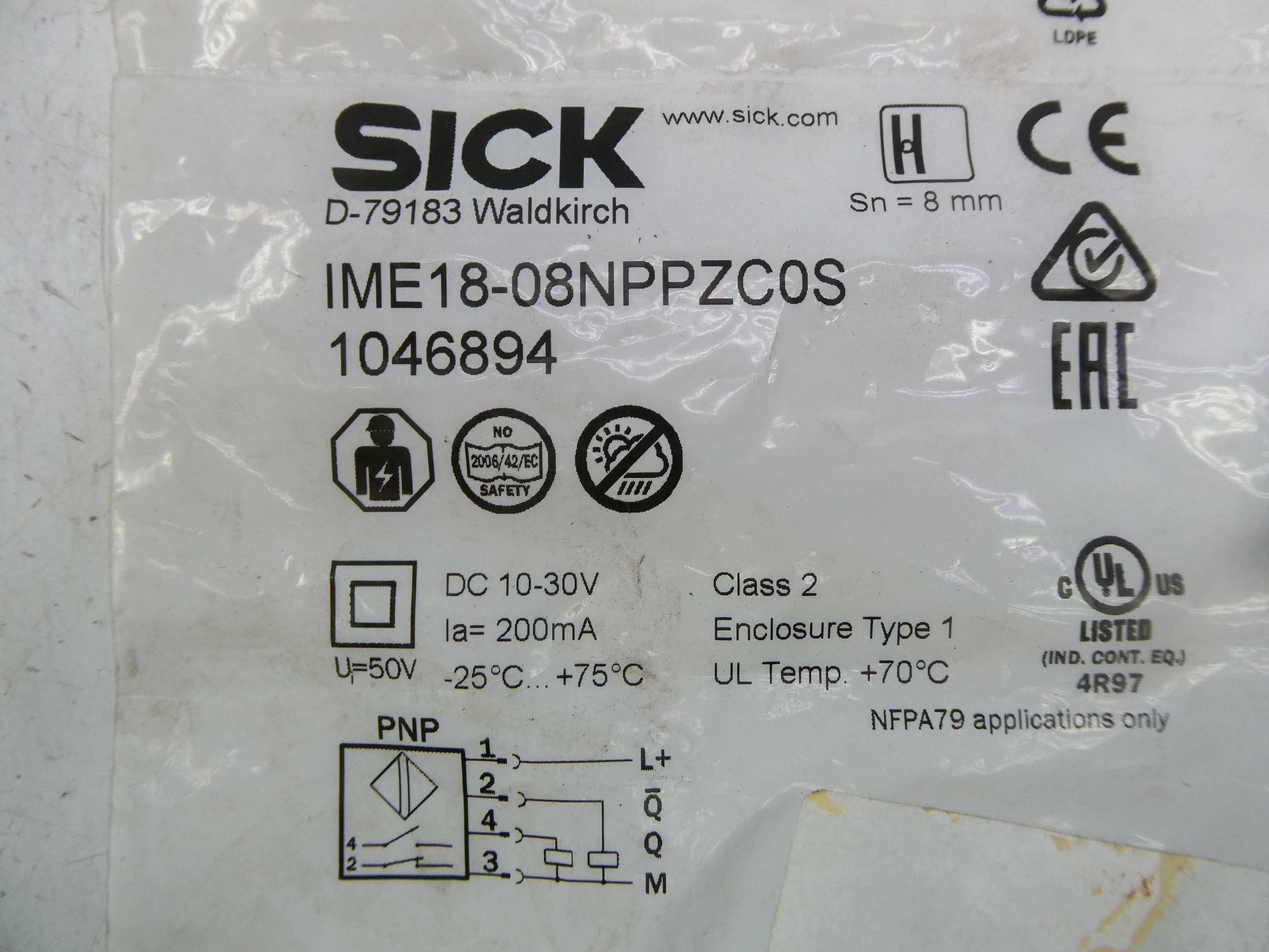 SICK IME18-08NPPZC0S 1046894 10-30VDC NSMP