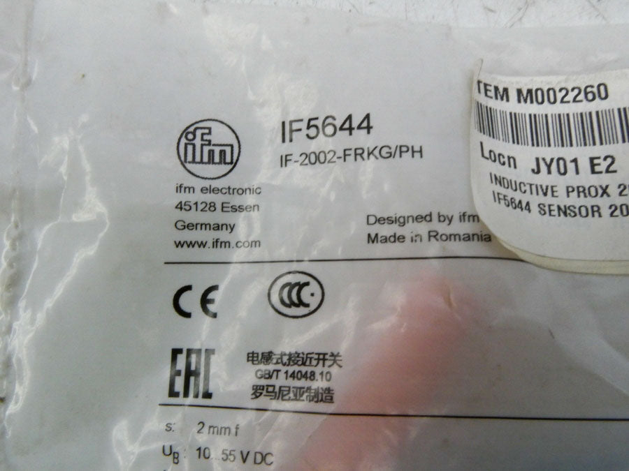 IFM EFECTOR IF5644 IF-2002-FRKG/PH 10-55VDC NSMP
