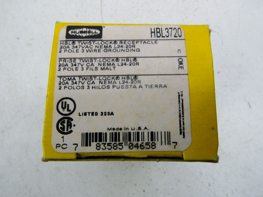 HUBBELL HBL3720 347VAC 20A NSMP