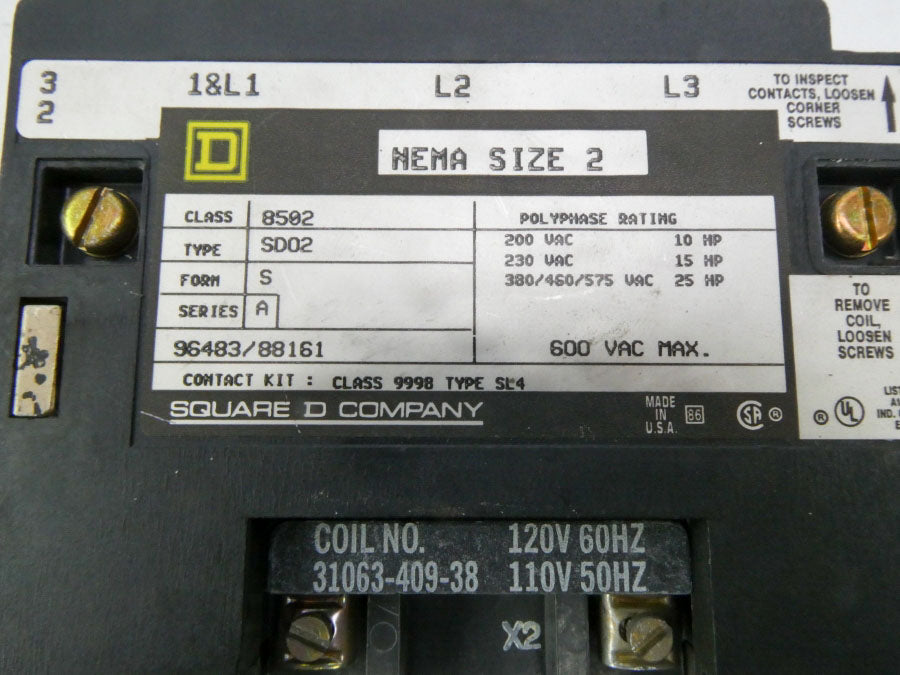 SQUARE D 8502SDO2V02 SER. A 110/120V NSNP