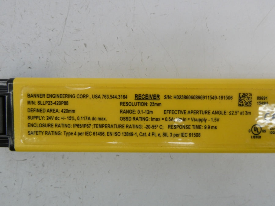 BANNER ENGINEERING SLLP23-420P88 89691 24VDC 0.117A (PKG OF 2) NSMP