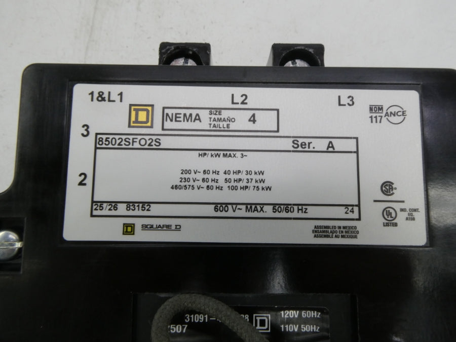 SQUARE D 8502SFO2V02S SER. A 110/120V NSMP