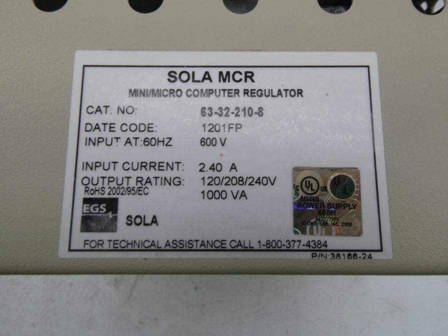 SOLA 63-32-210-8 600V NSMP