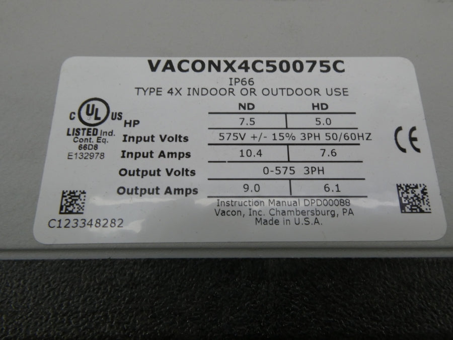 VACON VACONX4C50075C 575V 10.4A NSMP