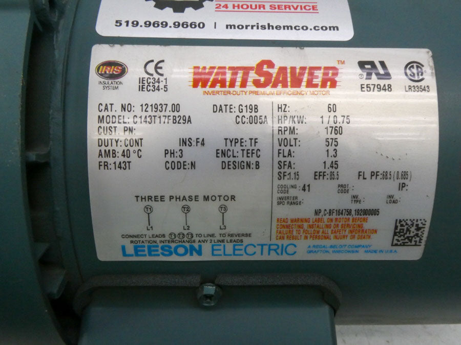 LEESON C143T17FB29A 121937.00 575V 1.3A NSMP
