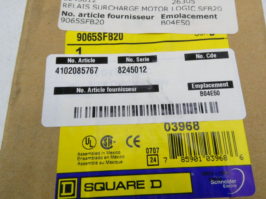 SQUARE D 9065SFB20 SER. D NSFS