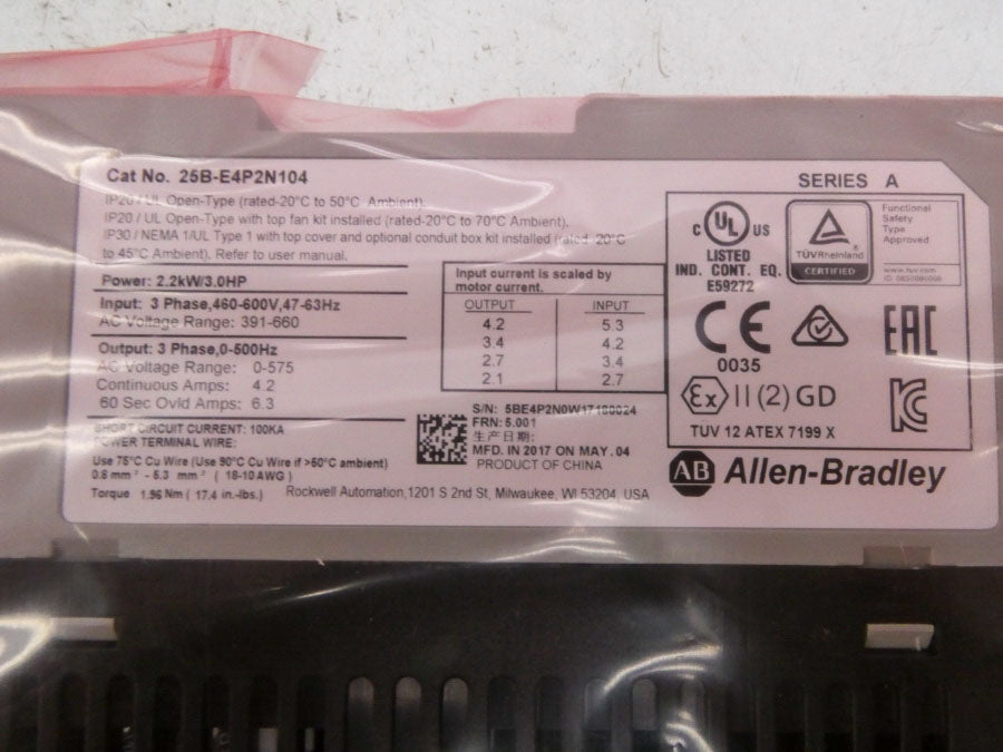 INDUSTRIAL SPARE PART 25B-E4P2N104 SER. A F/W 5.001 391-660VAC 5.3A NSMP