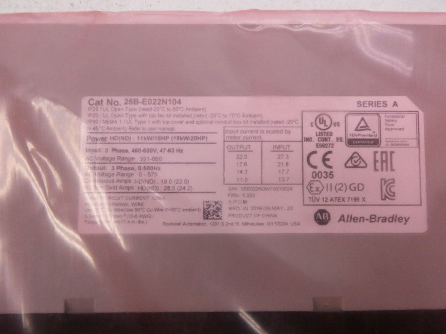 INDUSTRIAL SPARE PART 25B-E022N104 SER. A F/W 5.002 391-660VAC 27.3A NSMP