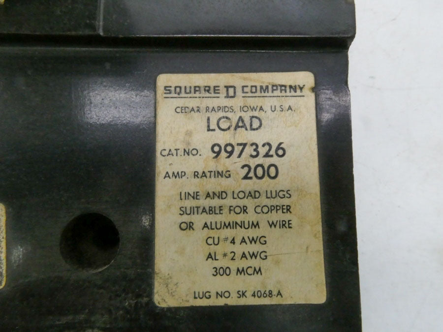 SQUARE D 997326 200A NSNP
