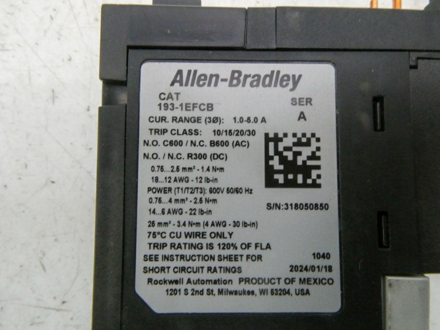INDUSTRIAL SPARE PART 193-1EFCB SER. A 1.0-5.0A NSNP