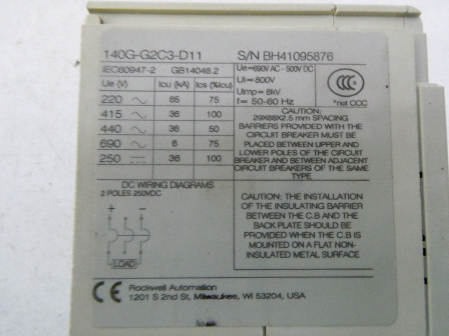 INDUSTRIAL SPARE PART 140G-G2C3-D11 690V 110A NSNP