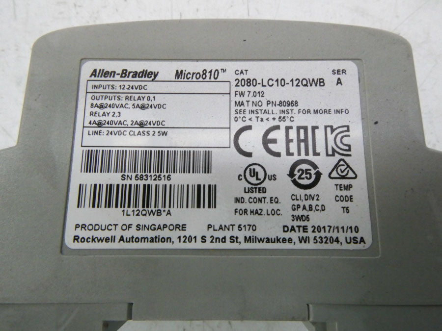INDUSTRIAL SPARE PART 2080-LC10-12QWD SER. A 12-24VDC NSNP
