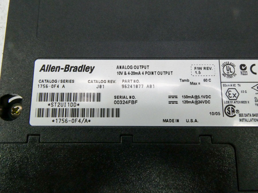 INDUSTRIAL SPARE PART 1756-OF4 SER. A F/W 1.5 24VDC REV. J01 NSNP