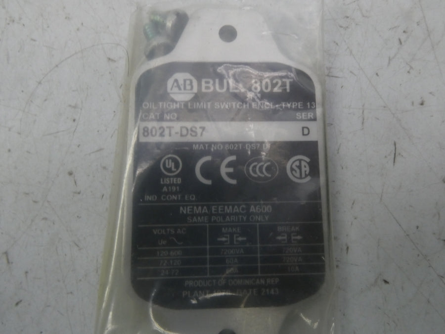 INDUSTRIAL SPARE PART 802T-DS7 SER. D 120-600VAC 60A (WH) NSMP