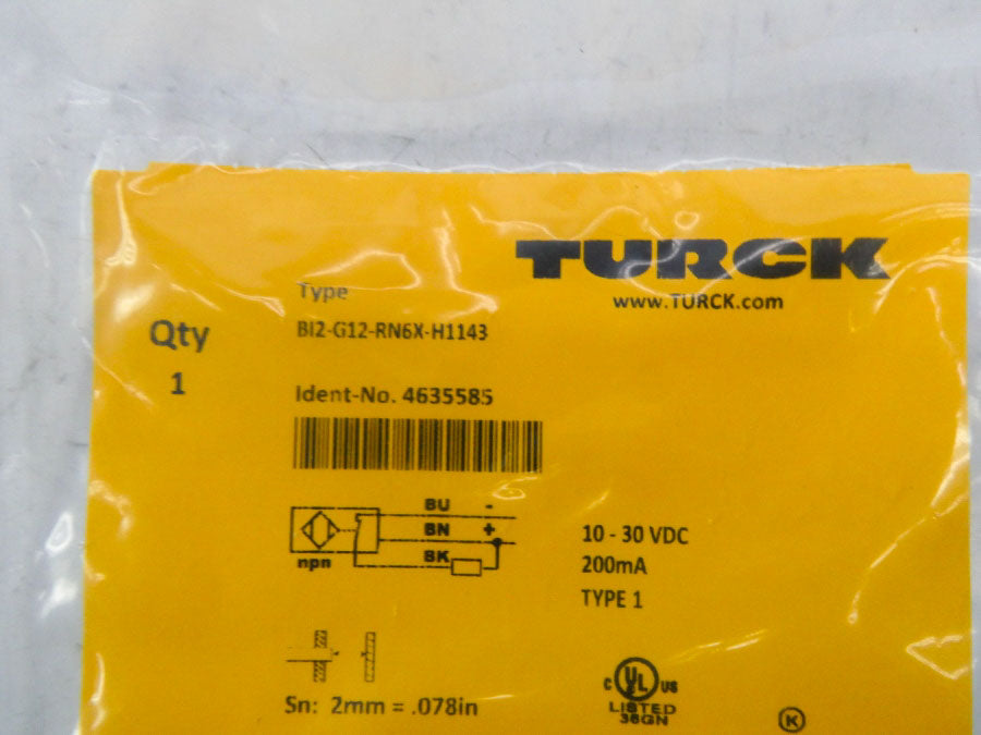TURCK BI2-G12-RN6X-H1143 4635585 10-30VDC NSMP