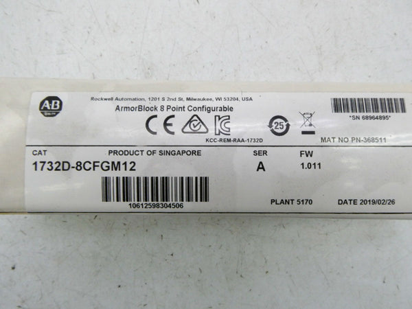 INDUSTRIAL SPARE PART 1732D-8CFGM12 SER. A F/W 1.011 DATE: 2019 NSFS