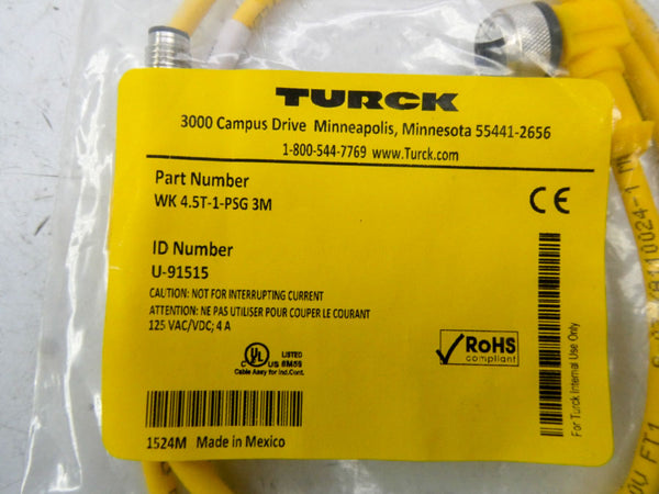 TURCK WK4.5T-1-PSG3M U-91515 125VAC/DC 4A NSMP