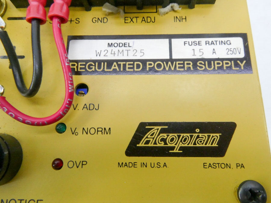 ACOPIAN W24MT25 250V 15A (YELLOW) UNMP