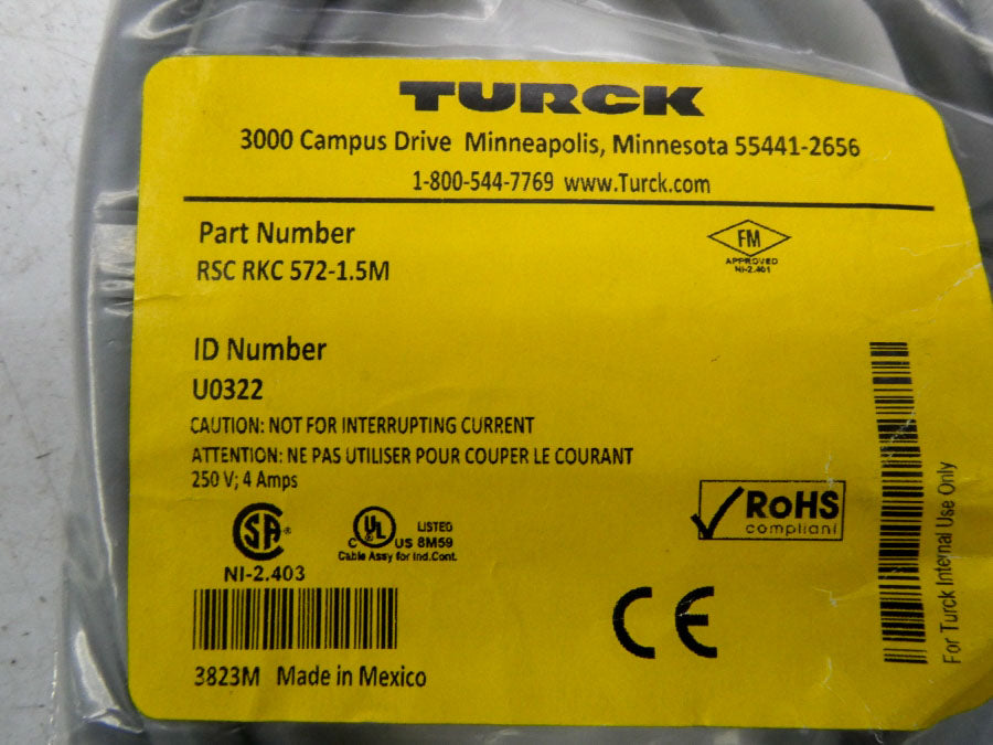 TURCK RSCRKC572-1.5M U0322 250V 4A NSMP