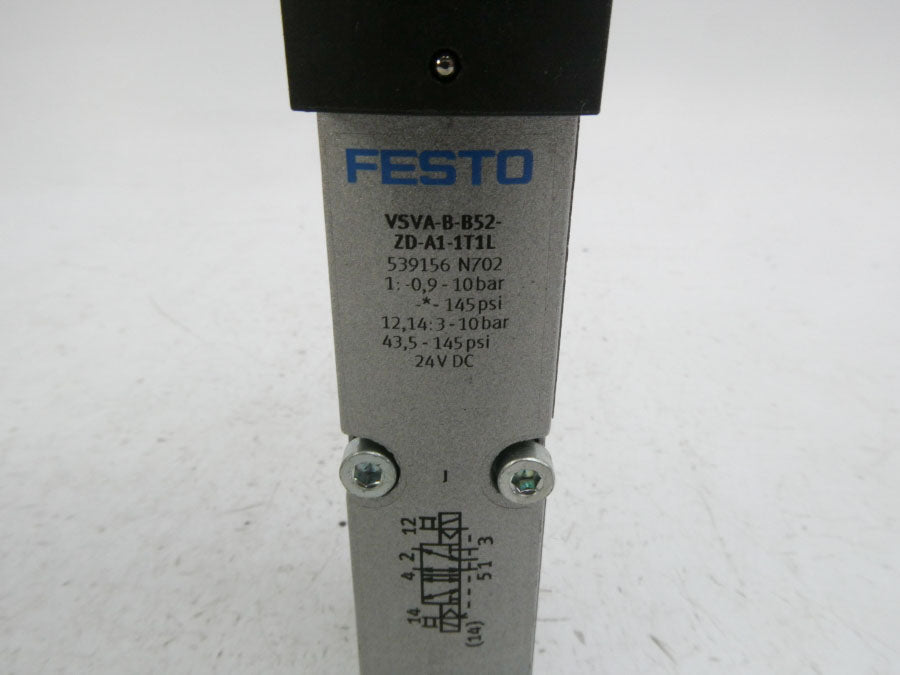 FESTO VSVA-B-B52-ZD-A1-1T1L 539156 24VDC 43.5-145PSI NSNP