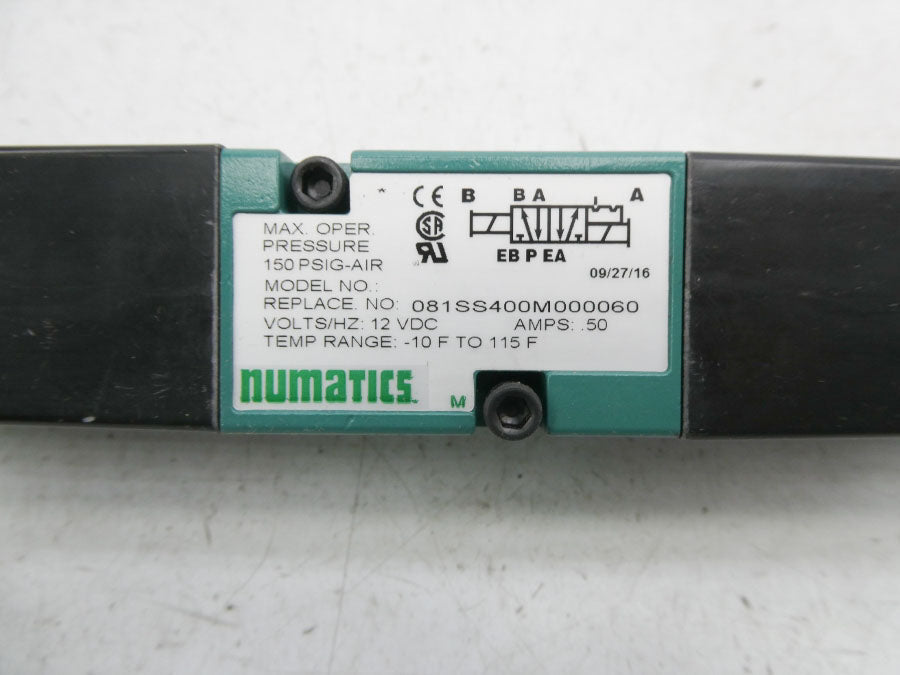 NUMATICS 081SS400M000060 12VDC .50A 150PSI NSNP