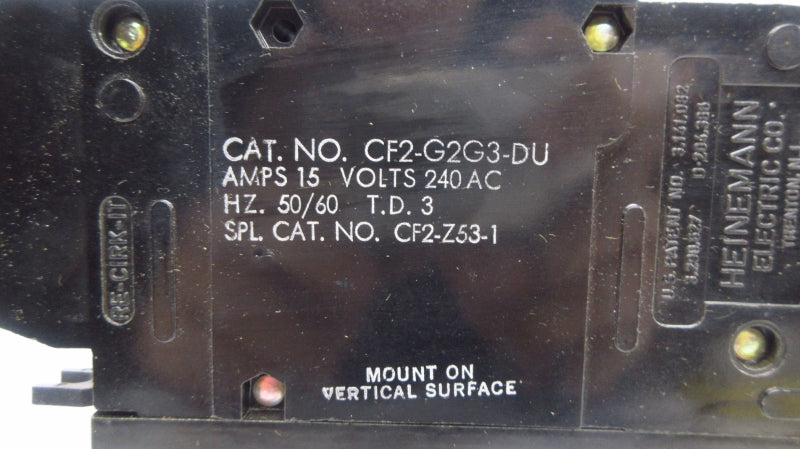 HEINEMANN CF2-G2G3-DU 240VAC 15A NSNP