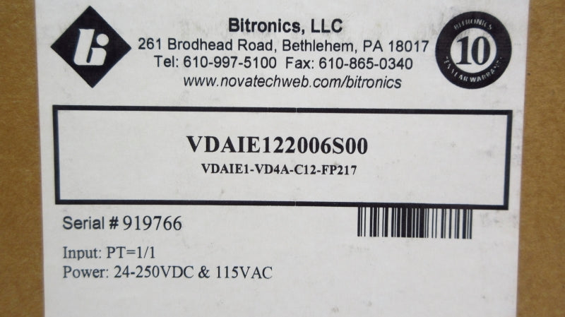 BITRONICS VDAIE122006S00 55-200V NSFS
