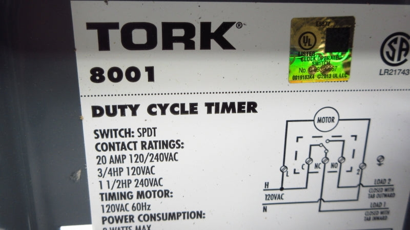 TORK 8001 120/240VAC 20A NSMP