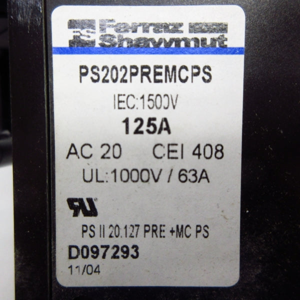 FERRAZ SHAWMUT PS202PREMCPS 1500V 125A NSNP