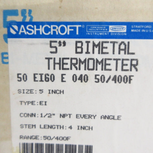 ASHCROFT 50EI60E04050/400F 5" NSMP