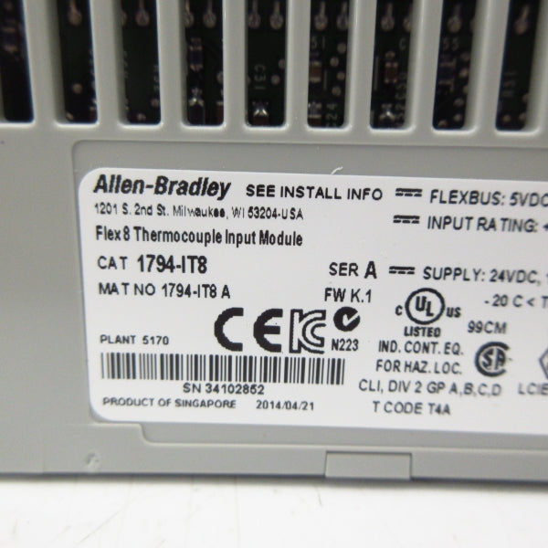 ALLEN BRADLEY 1794-IT8 SER. A F/W K.1 24VDC NSMP