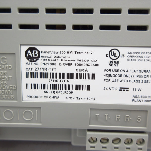 ALLEN BRADLEY 2711R-T7T SER. A 24VDC NSMP