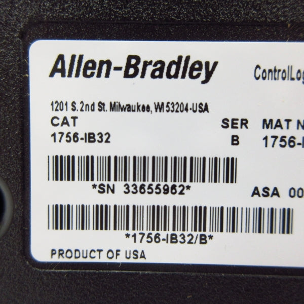 ALLEN BRADLEY 1756-IB32 SER. B F/W 3.006 12/24VDC NSMP