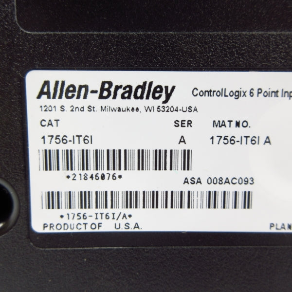 ALLEN BRADLEY 1756-IT6I SER. A F/W 1.12 NSMP