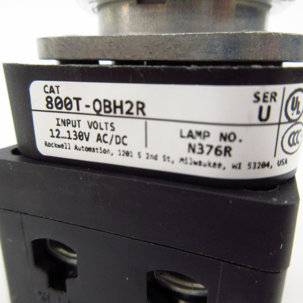 ALLEN BRADLEY 800T-QBH2R SER. U 12-130VAC/DC NSNP
