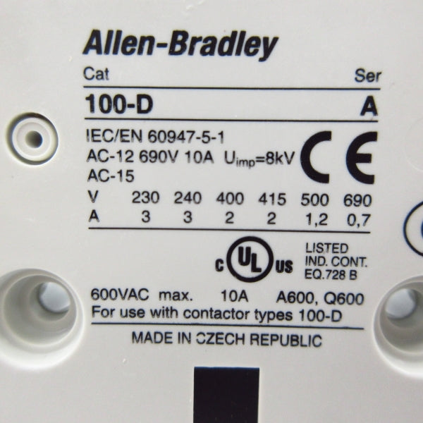 ALLEN BRADLEY 100-DS1-B20H SER. A 690V 10A NSNP