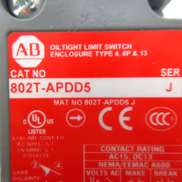 ALLEN BRADLEY 802T-APDD5 SER. J 120-600VAC 60A (WH) NSMP