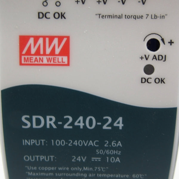 MEAN WELL SDR-240-24 100-240VAC 2.6A NSNP