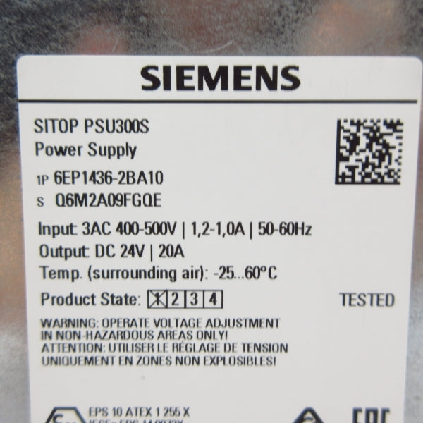 SIEMENS 6EP1436-2BA10 400-500V 1.2-1.0A NSMP