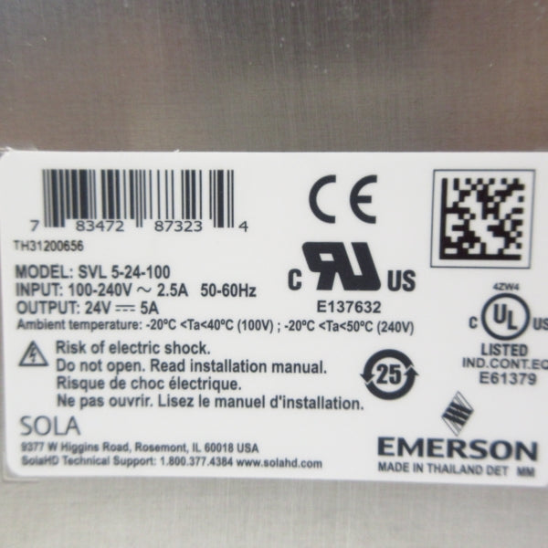 EMERSON SVL5-24-100 100-240V 2.5A NSMP