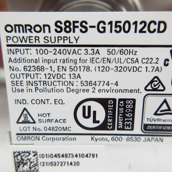 OMRON S8FS-G15012CD 100-240VAC 3.3A NSMP