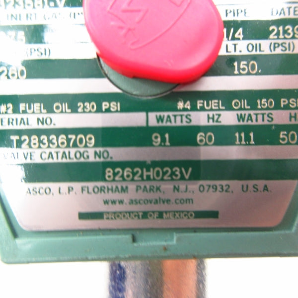 ASCO 8262H023V 110/120V 260PSI 1/4" NSMP