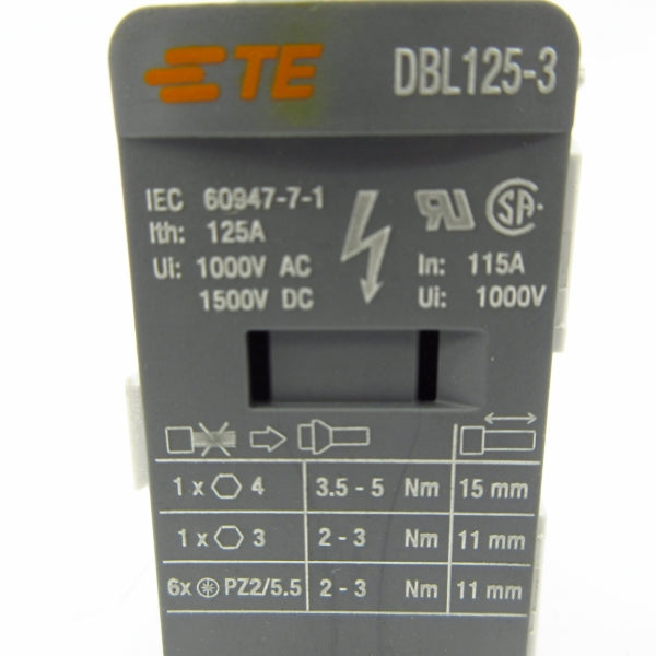 TE DBL125-3 1SNL312530R0000 1000VAC 125A (PKG OF 3) NSMP