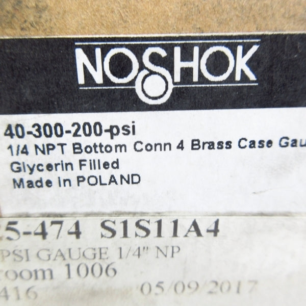 NOSHOK 40-300-200-PSI 1/4" NSMP