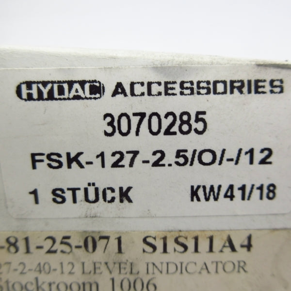 HYDAC FSK-127-2.5/O/-/12 3070285 NSMP