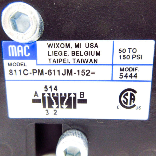 MAC 811C-PM-611JM-152 24VDC 50-150PSI NSNP